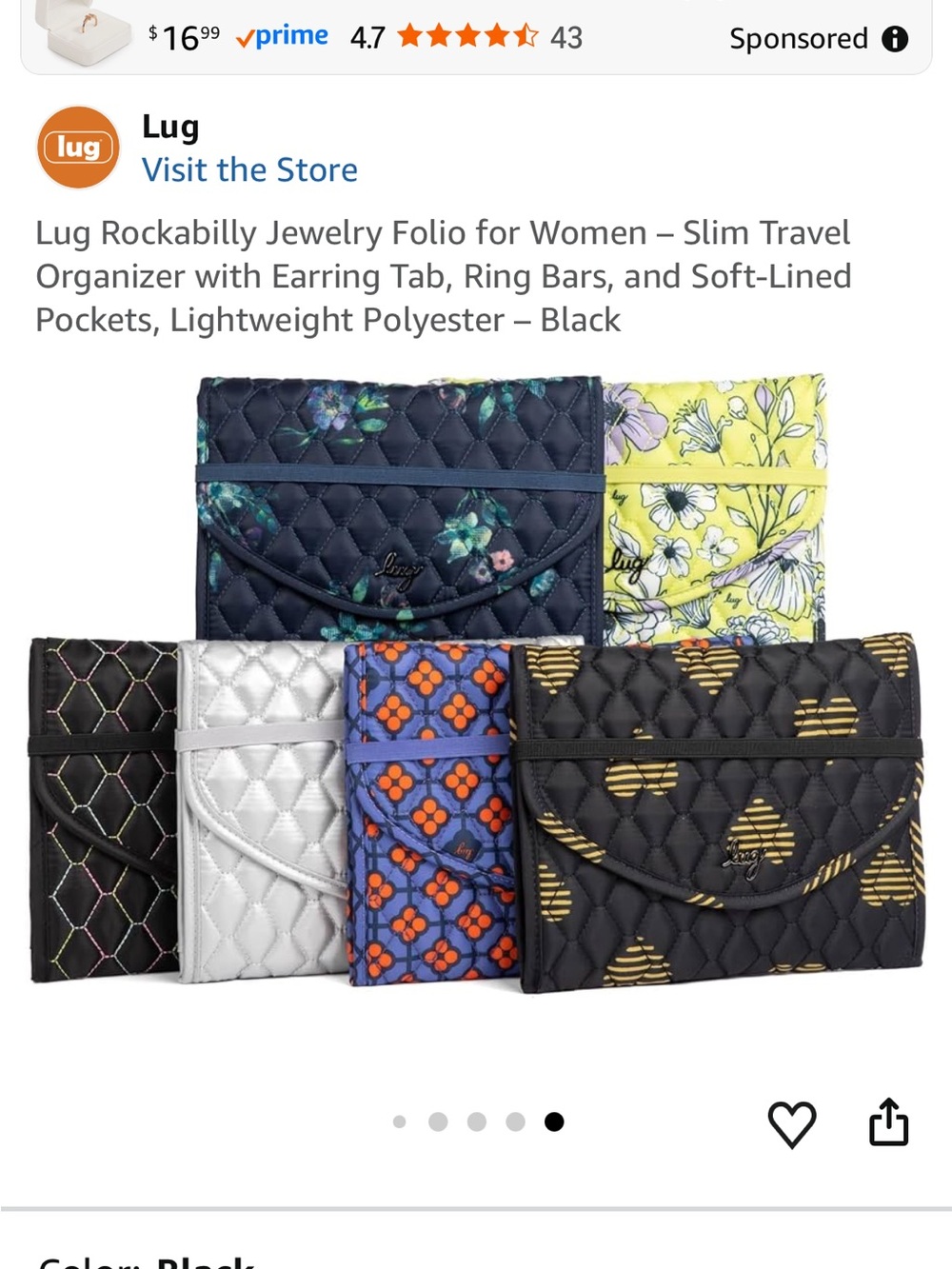 Lug Rockabilly travel jewelry organizer.